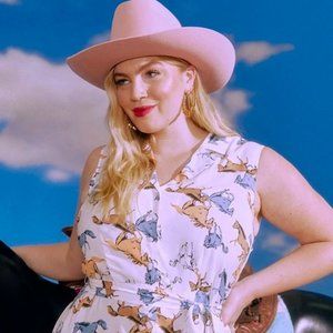 Modcloth Downhome Darling Dress Equestrian Derby Horse Print M